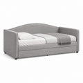Letto singolo con testiera e sponde grigio in poliestere 90 x 200 cm