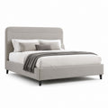 Letto matrimoniale imbottito grigio in poliestere rettangolare con testiera 160 x 200 cm